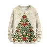 Рождественские толстовки для женщин Вязаный свитер Милая рубашка Осенний свитер с круглым вырезом Топы