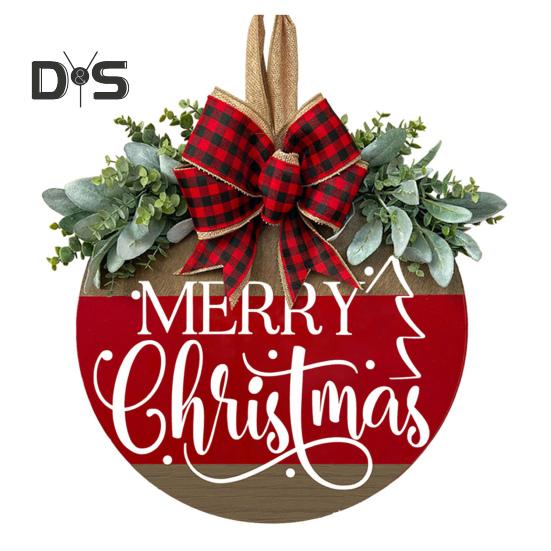 Рождественская приветственная табличка на дверь, праздничная вешалка для входной двери, украшение на венок, веселый рождественский деревянный знак, декор для домашней вечеринки