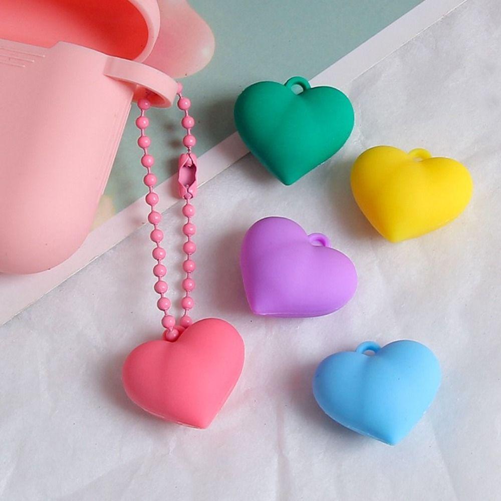 Y2K силиконовый брелок в форме сердца корейский конфетный цвет кулон в форме сердца модный красочный брелок в форме сердца автомобиль