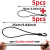 5/10 шт. Сверхпрочные эластичные стяжки | Надежные и прочные нейлоновые эластичные ремни с металлическими крючками - Коррозионностойкие черные ремни