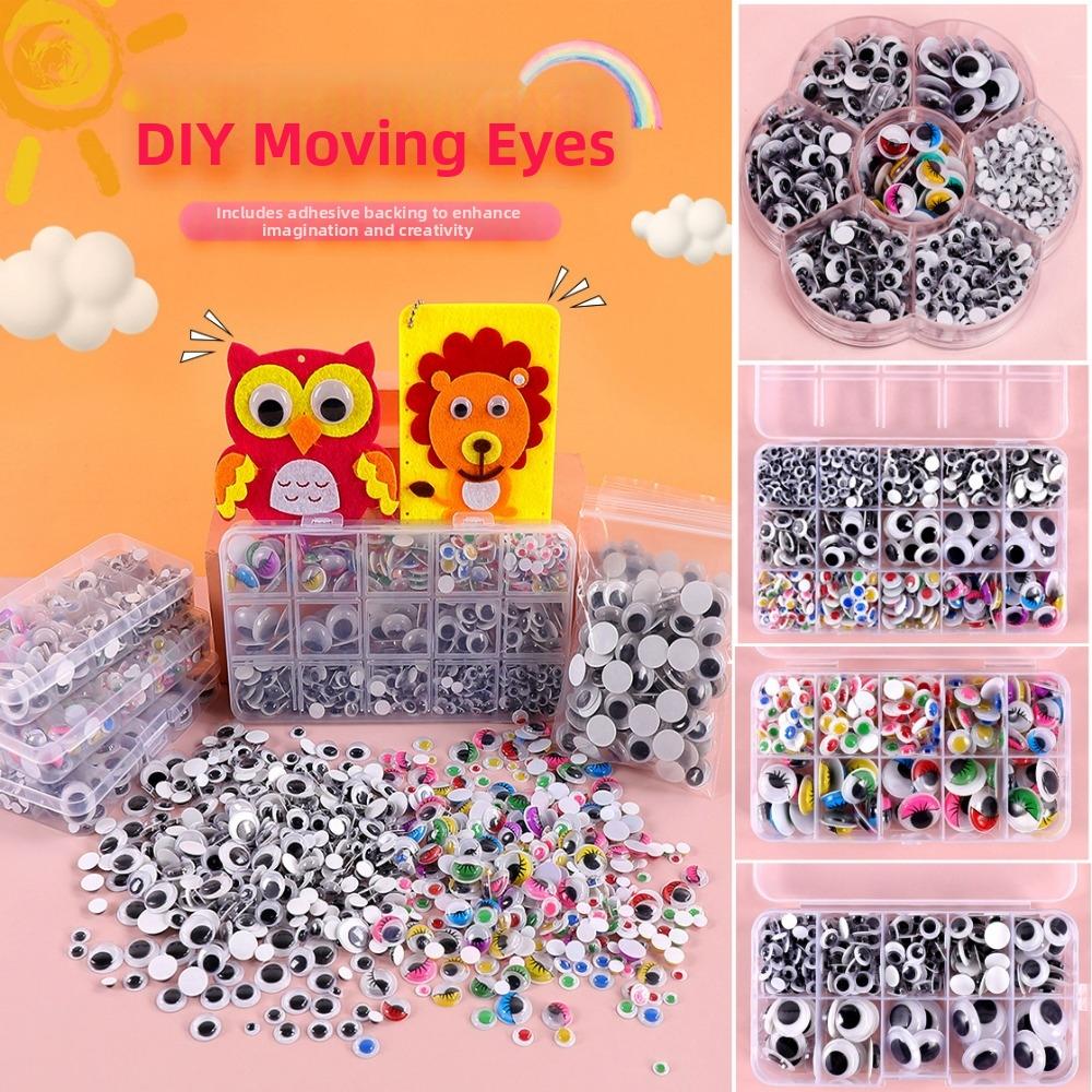 50/100pcs/bag 3D Dolls Activity Eyes Plastic Wiggling Moving Eyes New Colorful Activity Eyeballs