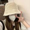 Простая панама из овечьей шерсти, повседневные женские шляпы, зимняя плюшевая шляпа-рыбак в корейском стиле для женщин