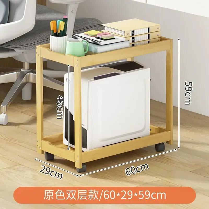 Настольный компьютерный шкаф из цельного дерева: Прочная полка шасси с охлаждающим съемным основанием Эффективная многофункциональная организация