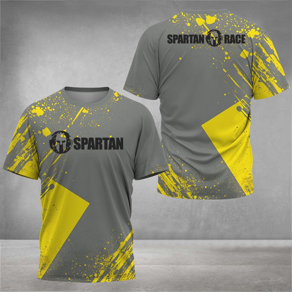 Мужская футболка с принтом в виде 3D-букв, повседневная футболка с короткими рукавами и круглым вырезом, модная одежда спартанского воина, футболка для занятий спортом на открытом воздухе