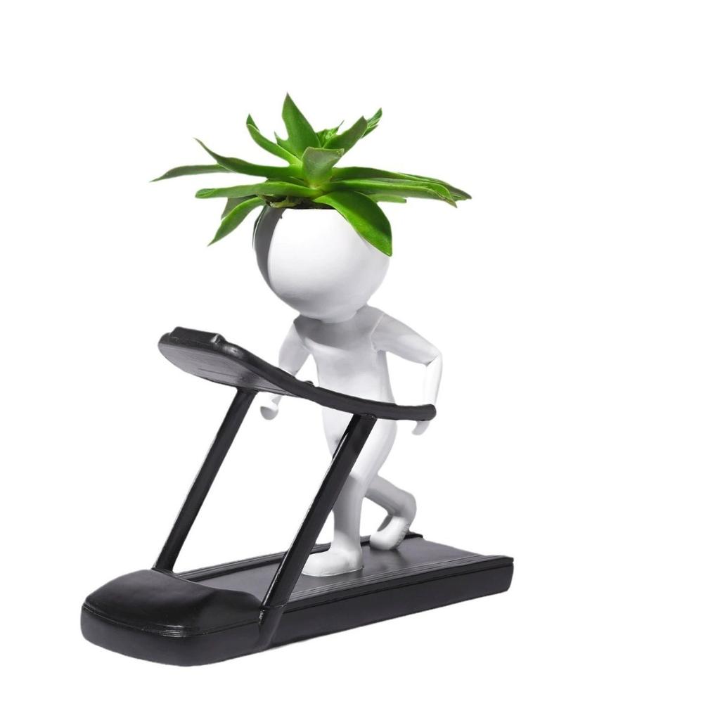 Сочные забавные цветочные горшки, уникальные милые кашпо для комнатных растений, спортивная беговая дорожка, креативные маленькие цветочные горшки в форме человека, смоляной горшок для кактусов