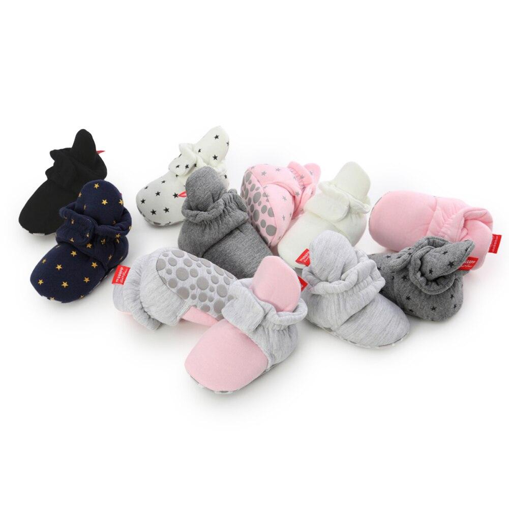 Infant Fluffy Snow Boots Winter Baby Boys Girls Shoes Soft Sole Star Print Fleece First Walker Toddler Plush Prewalker Newborn Boots 0-18M