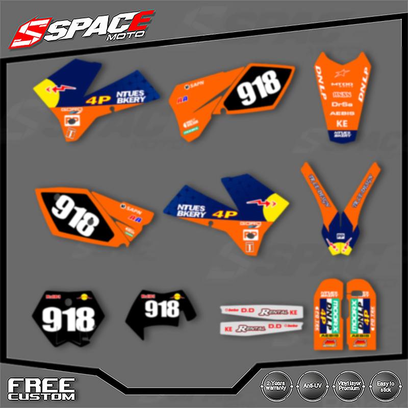 SPACE Custom Motorcycle Graphics Background Decal for KTM 2005 2006 SXF 2006 2007 XCF 2005 2006 2007 EXC Decals Stickers Kits 07
