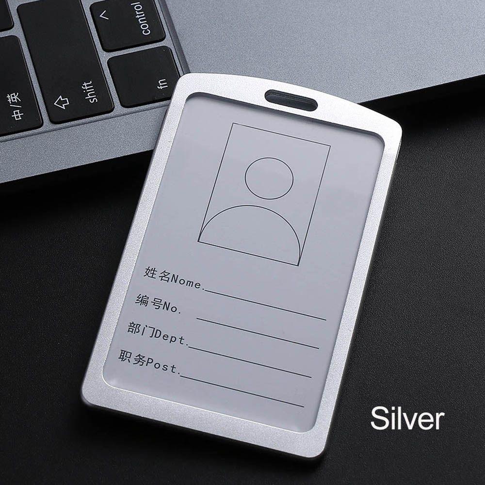 Identity Case Metal Clip Office Supplies Name Cover Name Tag Holder Card Holder Vertical Card Cover