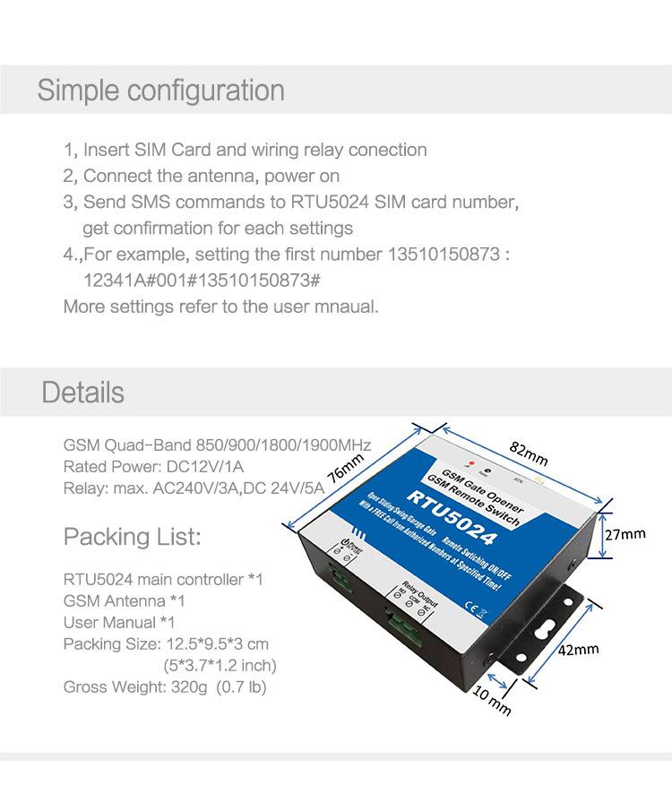 Новый GSM RTU5024 3G/4G Мобильный Контроллер Доступа и Открыватель Двери