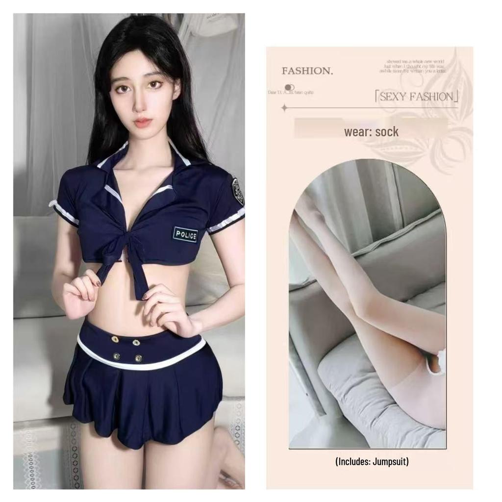 Midnight Charm Temptation Flight Attendant Lingerie Set