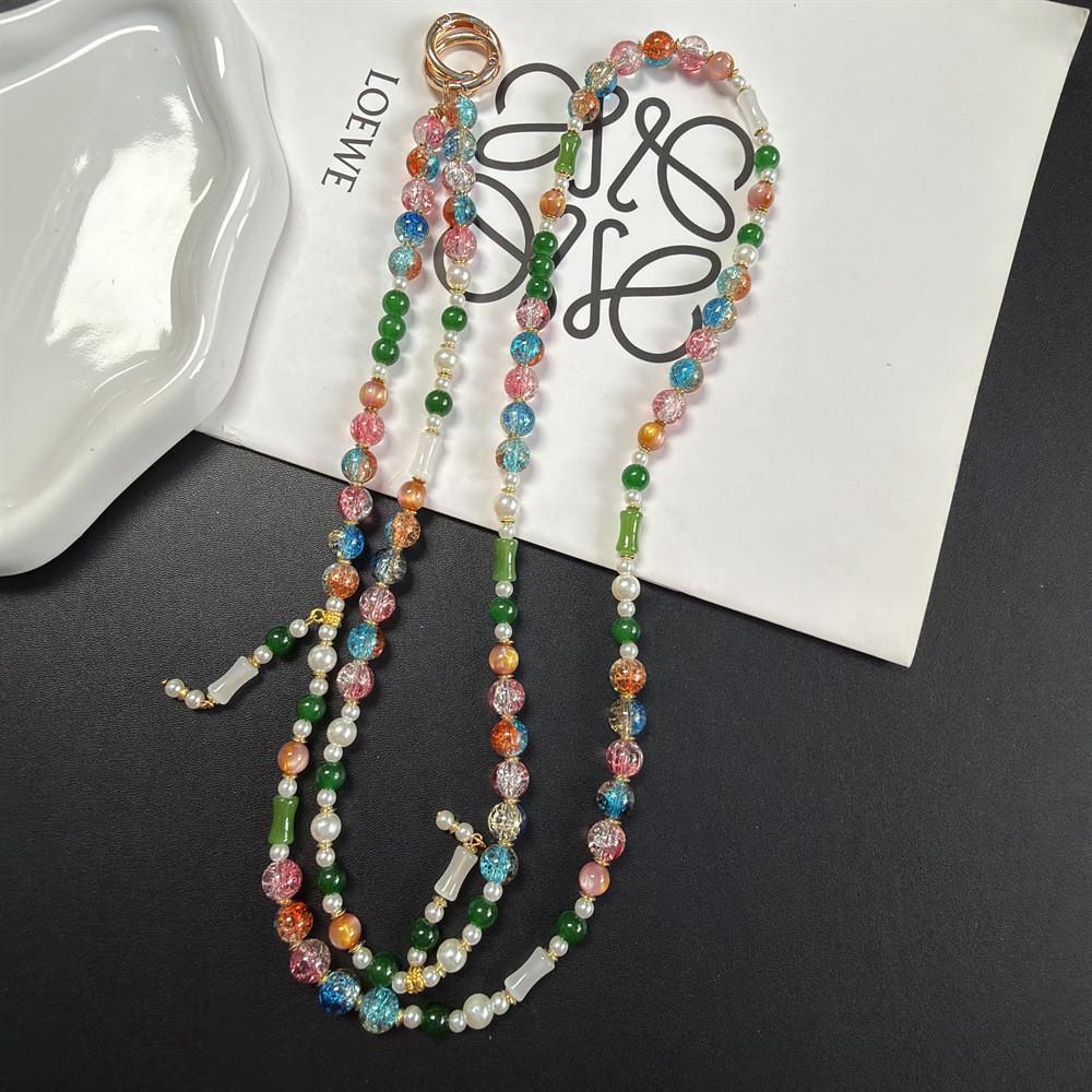 Pvc Mobile Phone Chain With Colorful Beaded Pendant For Women And Men
