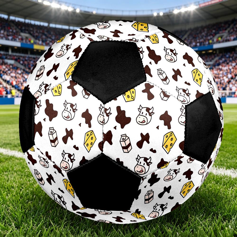 1PC Cows Cheese Soccer Ball Size 5 Football Machine Sewn Indoor/Outdoor Universal Football W115