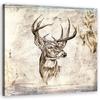 Canvas Print Deer Head Sketch Vintage