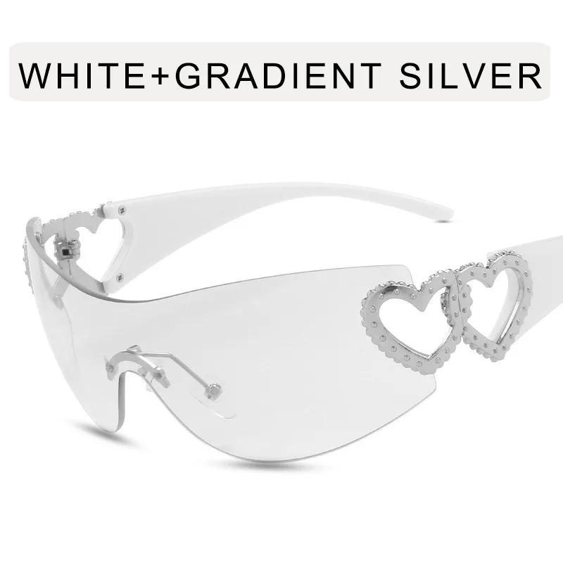 Модельер солнцезащитные очки женские роскошные трендовые солнцезащитные очки Y2k женские розовые очки в форме сердца UV4