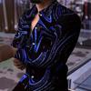 2025 Men's Fashion Trendy 3D Print Lapel Long Sleeve Casual Shirt