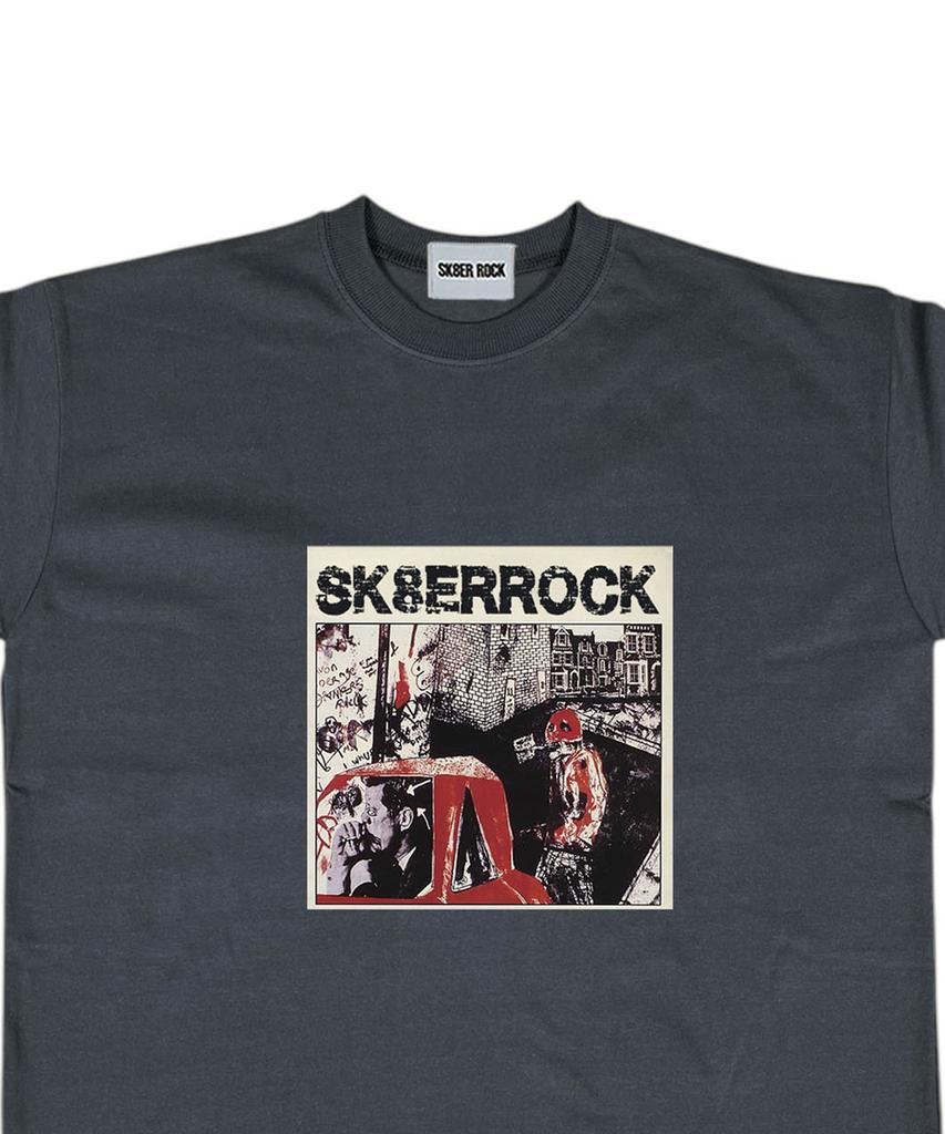 SK8ER ROCK Грязная Граффити Футболка ((Темно-серый))