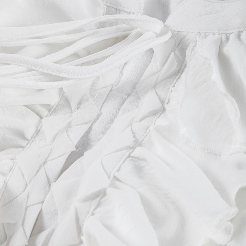 Элегантные однотонные платья с воланами, свободное женское длинное платье с V-образным вырезом и длинными рукавами, новое летнее женское платье для поездок на работу и отдыха 2025 г.