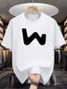 Summer Men's Casual Sports Loose Oversized Simple Letter Pattern Printed Round Neck Short Sleeved T-shirt Top Breathable