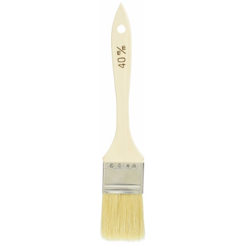 Matsuda Sakae, Thick Cake Brush with Wooden Handle, 40mm, Pig Bristle, Stainless Steel, Wooden Handle, Japan, WHK0940