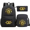 Youth Football Star Print Backpack Set Teens - 3-Piece Unisex Oxford Fabric School Bag With 13 Laptop Compartment