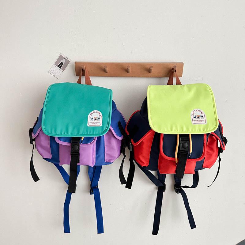 Fashionable Contrasting Color Canvas Backpacks For Boys And Girls Outings Daily