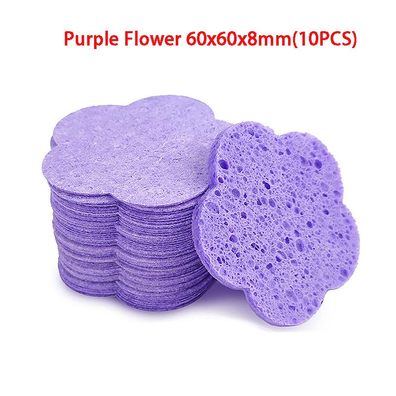 10 шт. очищающая губка для лица отшелушивающая маска для лица спа-массаж для снятия макияжа более плотный компресс Flower Heart натуральная целлюлоза