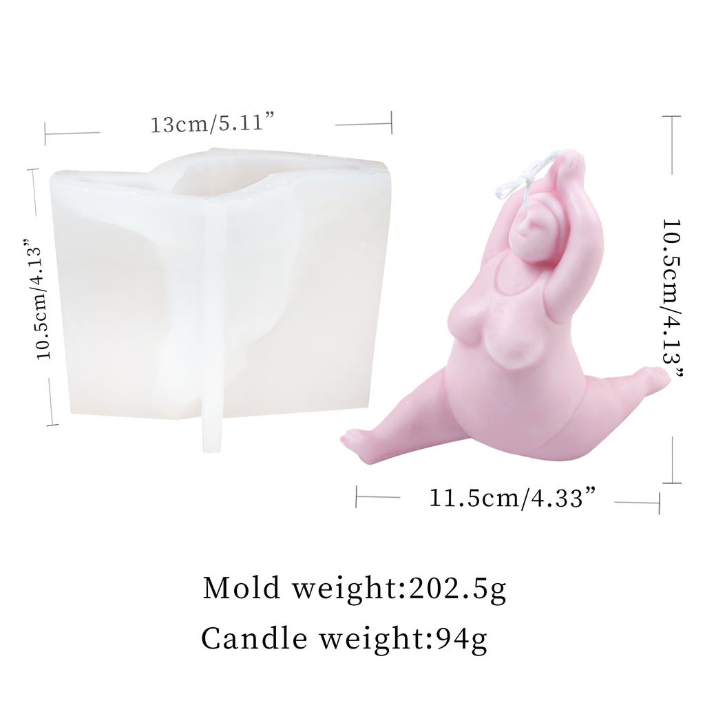 3D Форма женского тела Форма для свечей Поза йоги для мыла ручной работы Эпоксидная смола полимерная глина DIY Ароматизированный гипс Эпоксидная смола