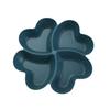 4-Compartment Appetizer Serving Platter Wheat Straw Unbreakable Food Storage Tray Four Leaf Clover Shape Snacks Serving Dish