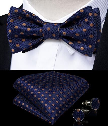 Мужской шелковый галстук-бабочка, регулируемый галстук-бабочка, набор запонок с цветочным принтом пейсли