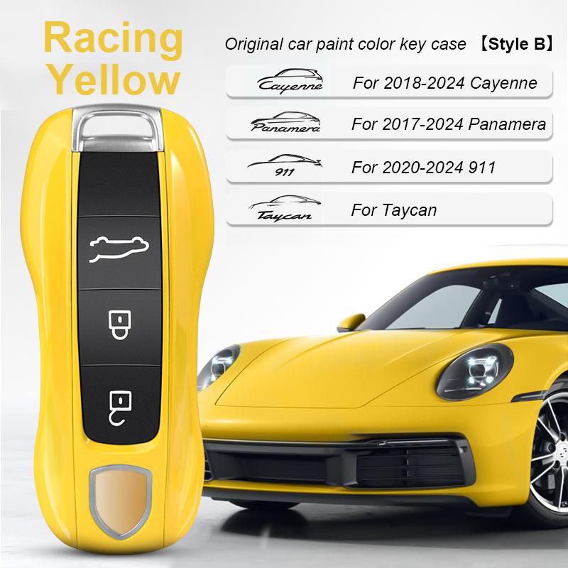 AABKR1 For Porsche Cayenne Mancan Panamera 911 718 Boxster Cayman Taycan 2010-2024 Car Key Paint Case Bordeaux Red Shell Replacement