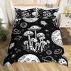 Wild Mushroom Duvet Cover Set Burgundy Plant Bedding Set Comforter Soft Polyester King Queen Size With Pillowcase