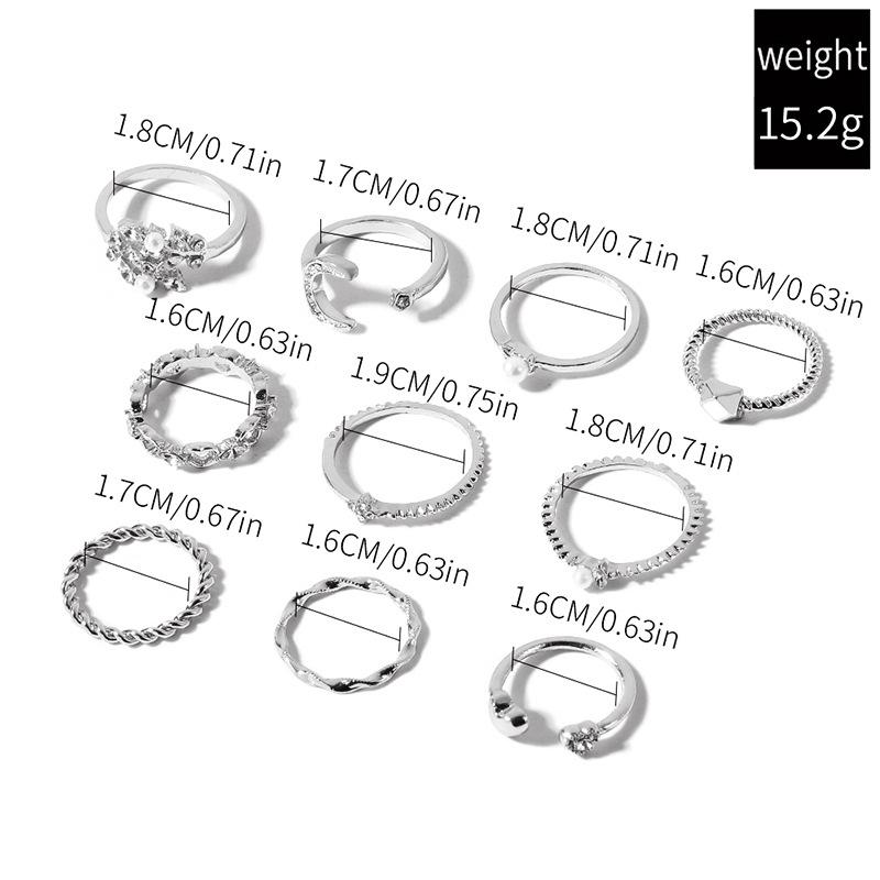 Full Diamond Rings, Jewelry Ins Wind Star Jewelry Women's Niche Light Luxury Ring Set Accessories