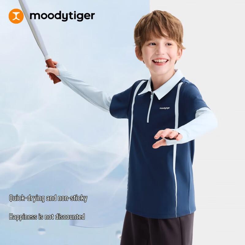 Поло с длинным рукавом в стиле колор-блок для мальчиков Moody Tiger
