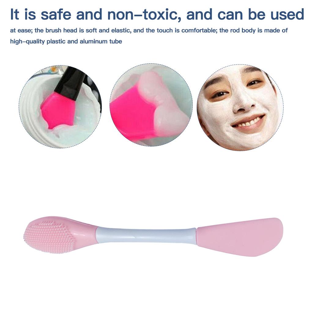 NEW 2-Heads Silicone Face Brush Facial Mud Beauty Applicator Mixing Stick
