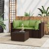 VidaXL Garden Lounge Set 3 Pcs with Brown Cushions Wicker 319827