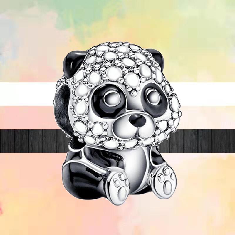 Новый стиль животных Lucky Cat Собака Панда Медведь Лев Змея Кролик Бусины «сделай сам» подходят оригинальные модные подвески Серебряный цвет Браслеты Ювелирные изделия