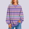 Women's Casual Striped Pullover Long Sleeve Shirt Oversized Sweatshirt