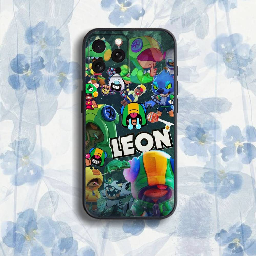 Чехол для телефона S-Stars L-Leon Game для iPhone 17,16,15,14,13,12,Pro,Max,Plus,E,SE4,Air,Mini Черный Мягкий Бокс