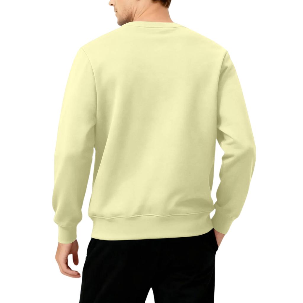 Men's Round Neck Fleece-Lined Thick Solid Color Sweatshirt