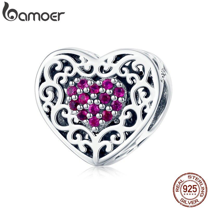Подвеска BAMOER Heart Lock и Key Girl Power для оригинального браслета, подвеска из стерлингового серебра 925 пробы
