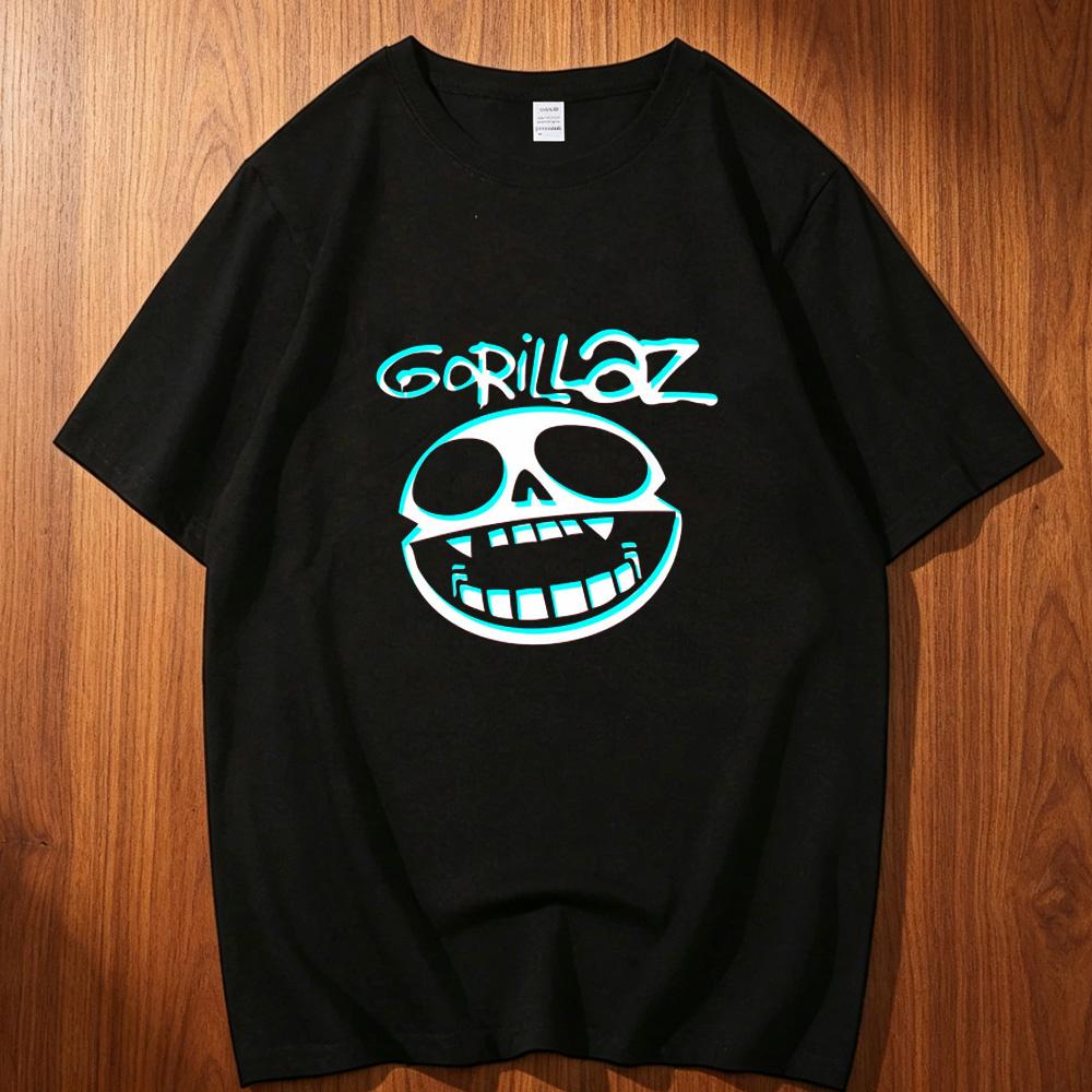 Gorillaz cotton t shirt teen kawaii korean clothes Pop Culture Pastel Gothic top tees Women Yk korean clothes harajuku Graphic
