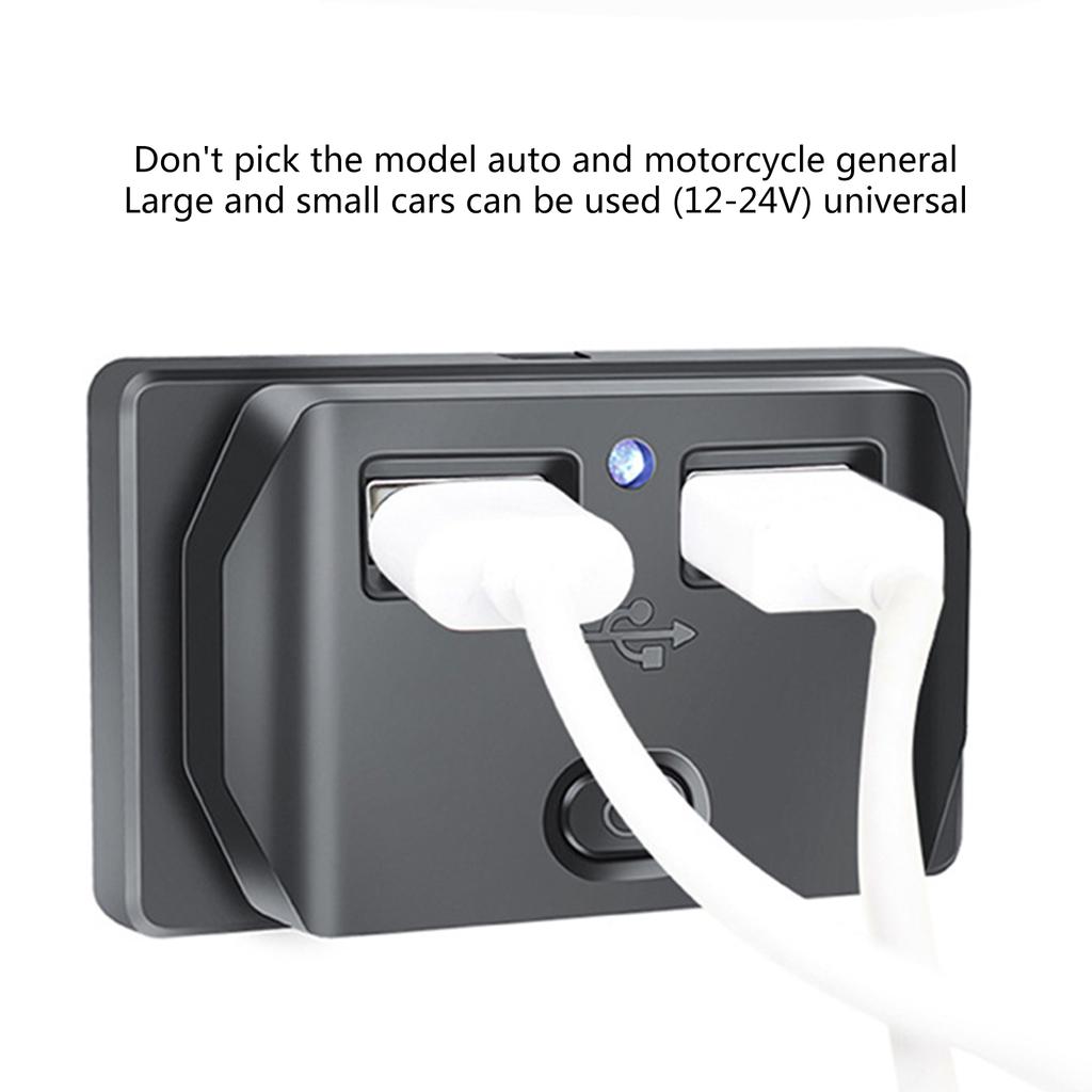 Двойное автомобильное зарядное устройство USB, розетка 3,1 А, адаптер питания для зарядки телефона, подходит для мотоцикла, лодки, морского грузовика, квадроцикла, кемпера