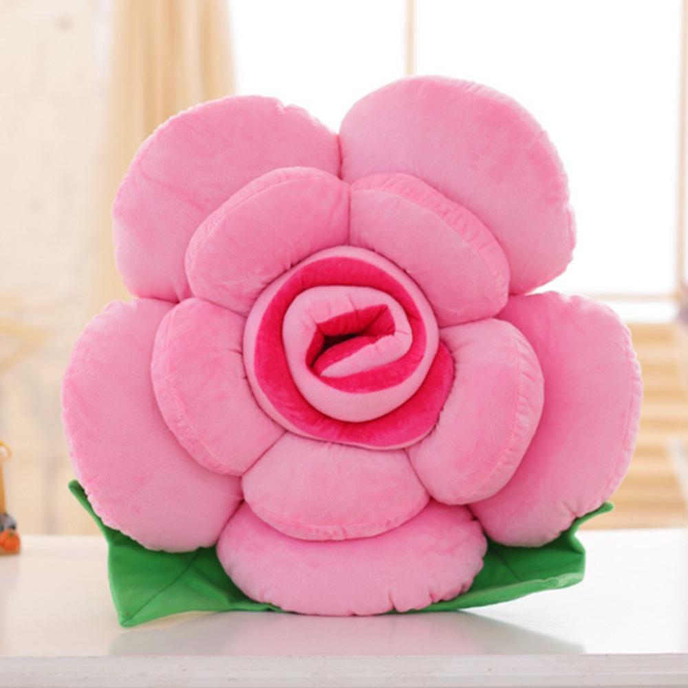 Creative Three-dimensional Rose Throw Pillow Plush Toy Flower Rose Doll Home Decoration Valentine's Day Gift
