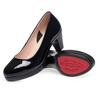 Women Shallow Mouth Single Shoes Round Toe Thick Sole Non-slip Black Thick High Heel Work Shoes