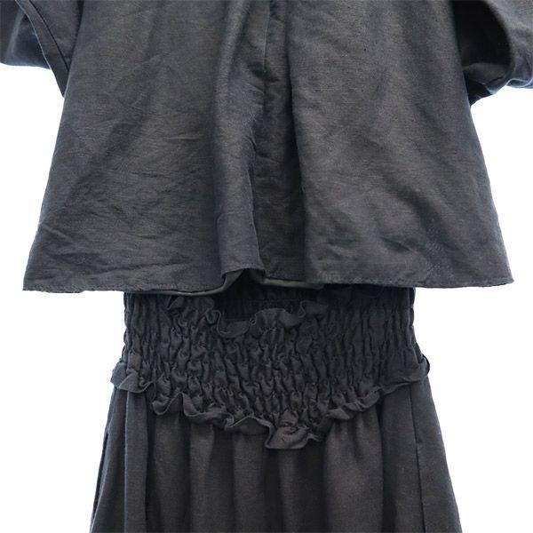 Mila Owen Льняная смесь С длинным рукавом Цельный черный Женский Б/у