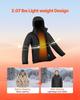 Heated Jacket for Women with 7.4V Battery, Soft Shell Electric Heating Coat, Windproof Waterproof Lightweight Outerwear with 5 Heating Zones & 3 Heat