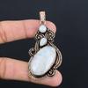 Подвеска из радужного лунного камня | Окисленная чистая медная подвеска | Ожерелье с подвеской | Подвеска из меди ручной работы в подарок для нее/негоLC-322