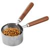 2Pcs Measuring Spoon Wooden Handle Pet Food Scoop 125ml/250ml Stainless Steel Measuring Cups Tablespoon Coffee Cooking Measuring Scoop