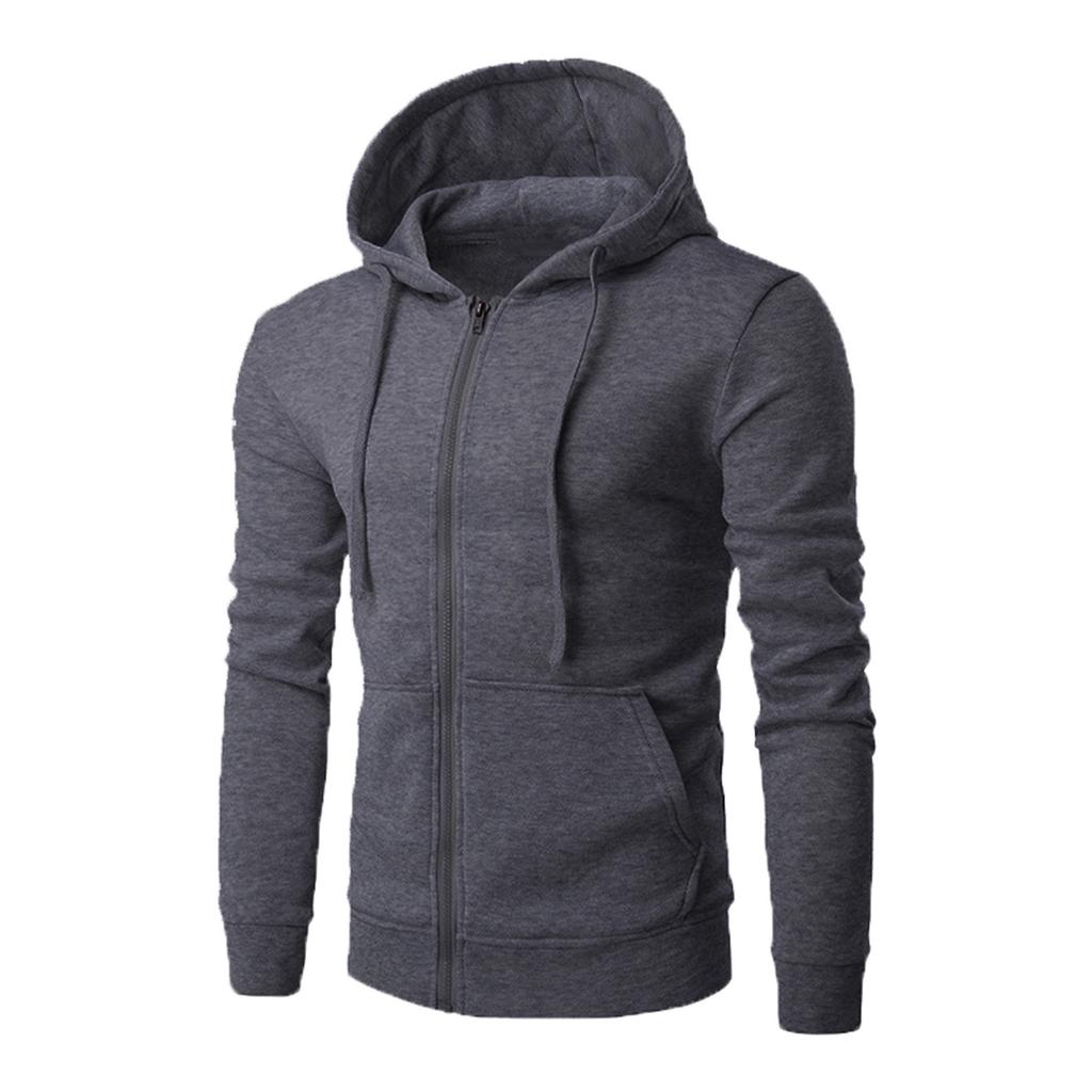 Мужская повседневная толстовка на молнии с длинным рукавом, модная куртка-кардиган
