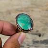 Кольцо с хризопразом Медное кольцо гальванопластики Ювелирные изделия ручной работы Регулируемые кольца Ювелирные изделия гальванопластикой Последний дизайн Кольцо Кольцо с драгоценным камнем Для подарка